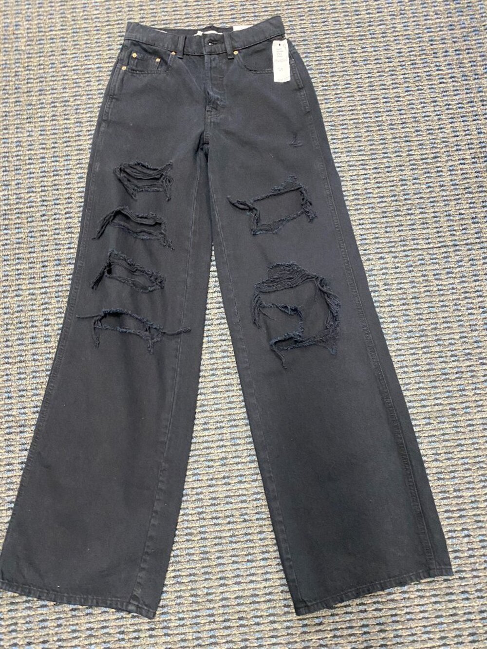 New! PacSun Black Baggy Jeans Style 2418861 Size 24